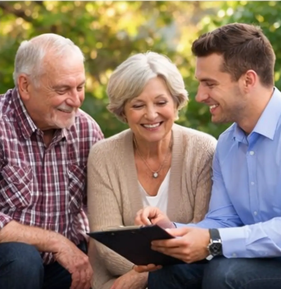 Senior reviewing life insurance options